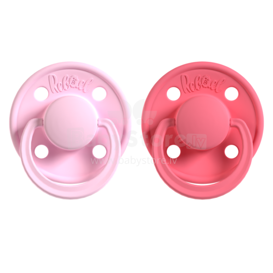 Rebael Round Latex Art.276190 Colour Mix  Apaļš māneklītis (knupītis) no 100% naturāla kaučuka no 0-6 mēn. (2 gb.)