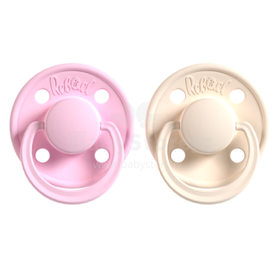 Rebael Round Latex Art.276191 Colour Mix Pacifier (nipple) made of 100% natural rubber 6+ months (2 pcs.)