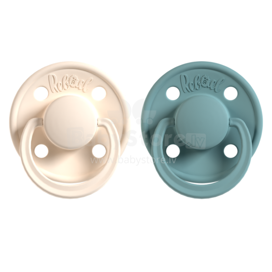 Rebael Round Latex Art.276197 Colour Mix Pacifier (nipple) made of 100% natural rubber 6+ months (2 pcs.)