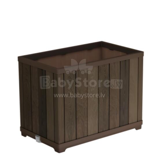 Deco Rectangle Tall Planter Walnut Flower Pot