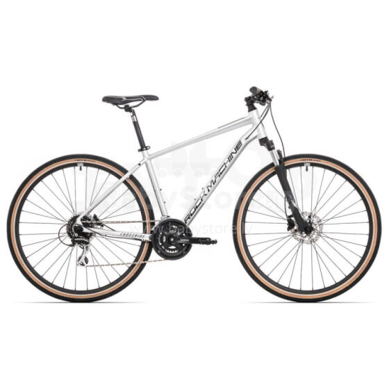 Kalnu velosipēds Rock Machine Crossride 300 Gloss Silver/Black/Grey (Rata izmērs: 29 Rāmja izmērs: XL)