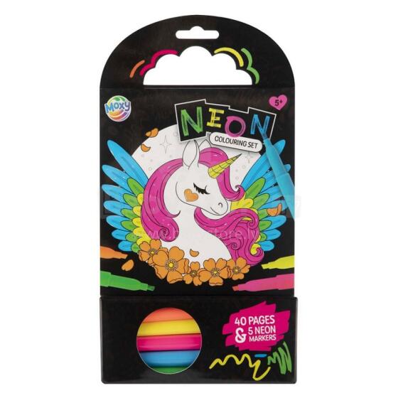 Moxy värviraamat Neon koos vildikatega, 40 lk