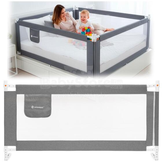 Safety bed rail 160 cm, universal, protective, for children, foldable, gray