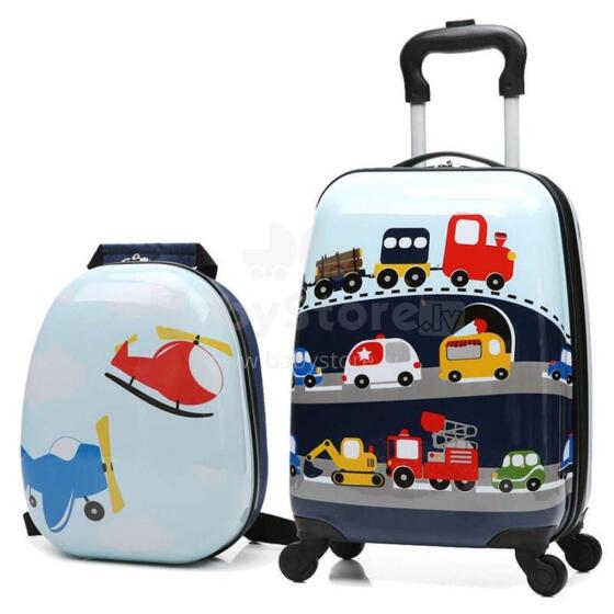 Vehicles Suitcase+Backpack  Art.BC-P-002  Детский чемодан на колёсиках+сумка