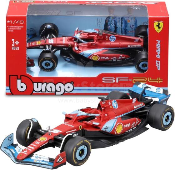Bburago F1 Ferrari SF-24 Miami GP 2024#16 Charles Leclerc Model Car 1:43 art.277047