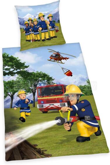 Faro Tekstylia Disney Bedding Feuerwehr Art.277235 Kokvilnas gultas veļas komplekts 135x200/80x80 cm