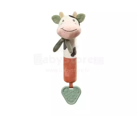 BabyOno Cow Bingo Art.1692 Детская мягкая погремушка с пищалкой