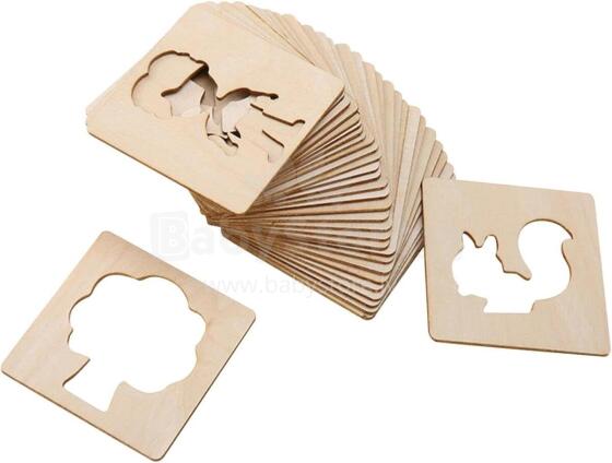 Wooden Drawing Stencil Kit Art.277480  Koka trafareti,3 gab