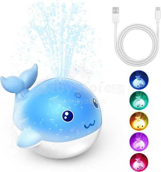 Bath Toy Whale Light Art.277493  Bērnu vannas rotaļlieta, uzlādējama ar gaismu