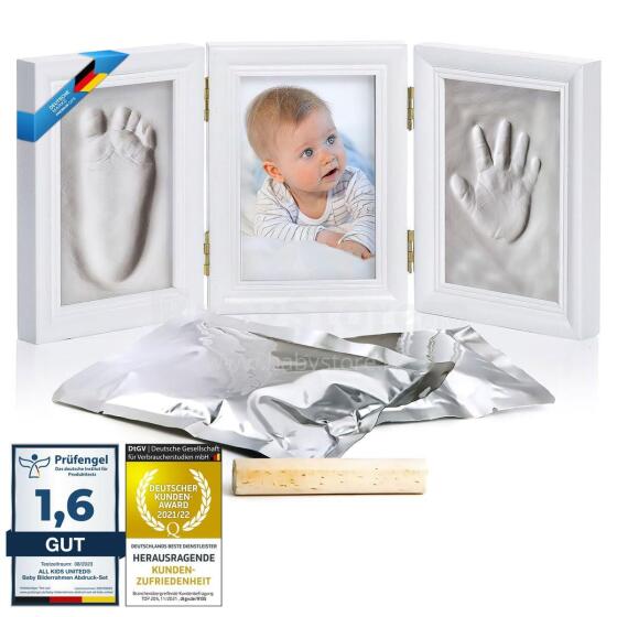 United Baby Picture Frame Imprint Set Art.277525 Hand and Foot print Trīsdaļīgs Ramītis