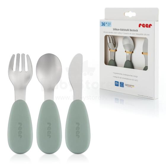 Reer Silicone Stainless Steel Cutlery Art.277532 Galda piederumi (3gb)