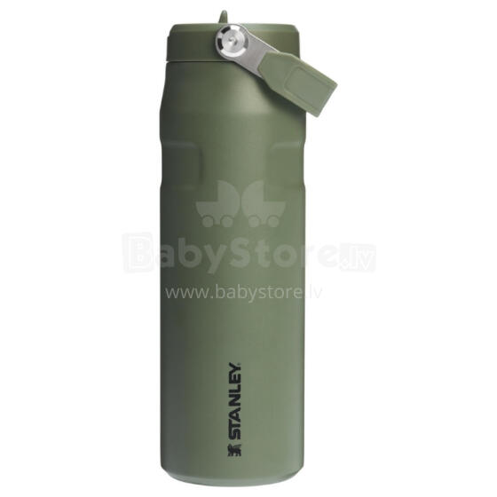 Termopudele ar salmiņu The IceFlow Bottle Flip Straw 2.0 0,71L tumši zaļa 
