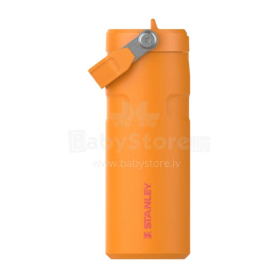 Termopudele ar salmiņu The IceFlow Bottle Flip Straw 2.0 0,47L oranža 
