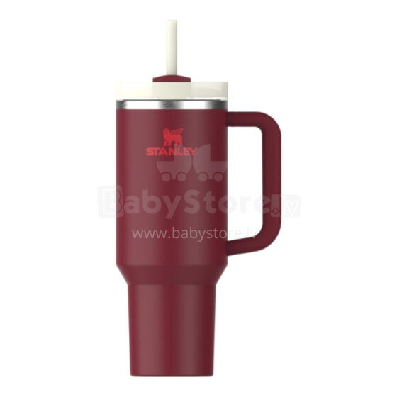 Thermos mug with straw The Quencher H2.O FlowState Tumbler 1.18L dark red