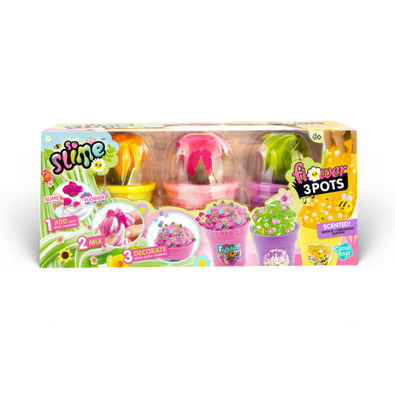 SO SLIME Slime gatavošanas komplekts Puķu pods, 3 gab.