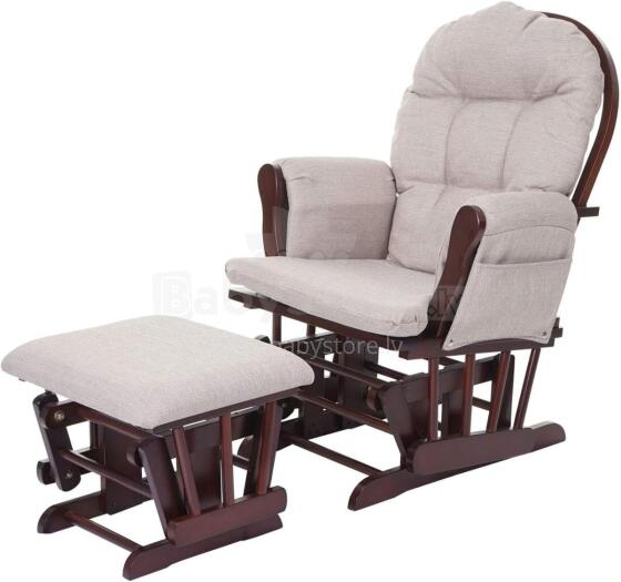 Mendler Relaxing Rocking Chair Art.HWC-C76 Cream/Brown Rocking chair for feeding