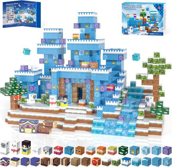 Magnetic Building Blocks Art.278451 Magnētiskie Konstrukcijas Bloki 3D Kubi Izglītojošais Komplekts 150 gab.