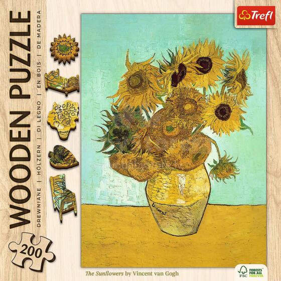 Puzzle - 200 Wooden Puzzle - Sunflowers Trefl 20249