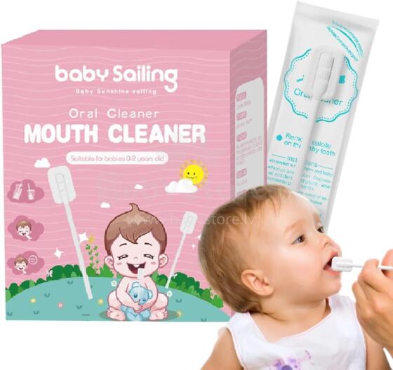 Kidsworld Oral Care Stick Art.278739  мягкая марлевая палочка/скребок для ухода за полостью рта у младенцев,