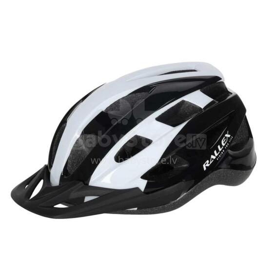 Ikonka Art.KX2846 RALLEX sieviešu velosipēdu ķivere vīriešu regulējama melnā un baltā M 54-58cm