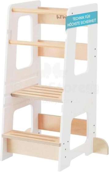 Wooden Learning Tower Art.278871 White koka bērnu kāpslītis/pakapiens [kāpslis]