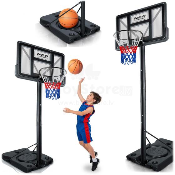 Regulējamais basketbola grozs 135-300cm stabils liels Neo-Sport NS-282