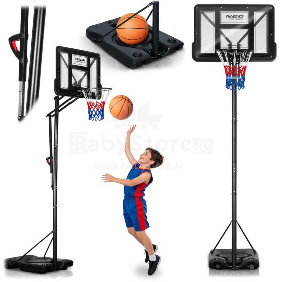 Regulējams basketbola grozs 170-305cm stabils liels Neo-Sport NS-283