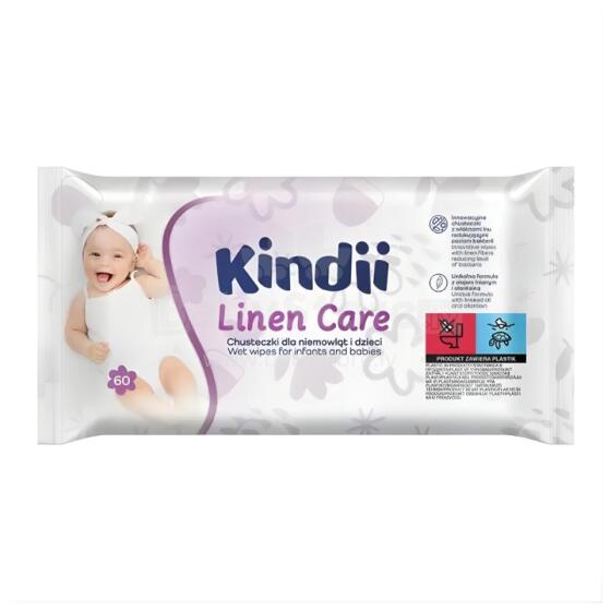 Влажные салфетки для белья Kindii, 60 шт.