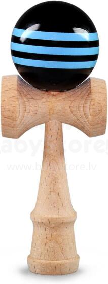 Ganzoo Kendama Beech Wood, Original Japanese Traditional Wooden Sports Equipment with Ball, String and Catch Plate for Skill/Balancing, Gift Idea (Blue/Black)