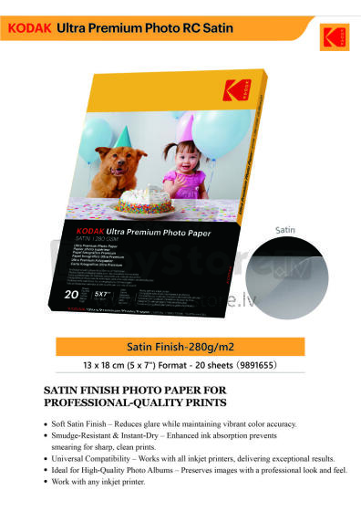 Kodak Ultra Premium Photo Paper 280g Satin 13 x 18 cm 20 Sheets