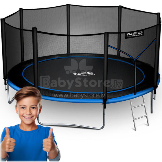 14ft/435cm Garden Trampoline with External Net and Ladder Neo-Sport