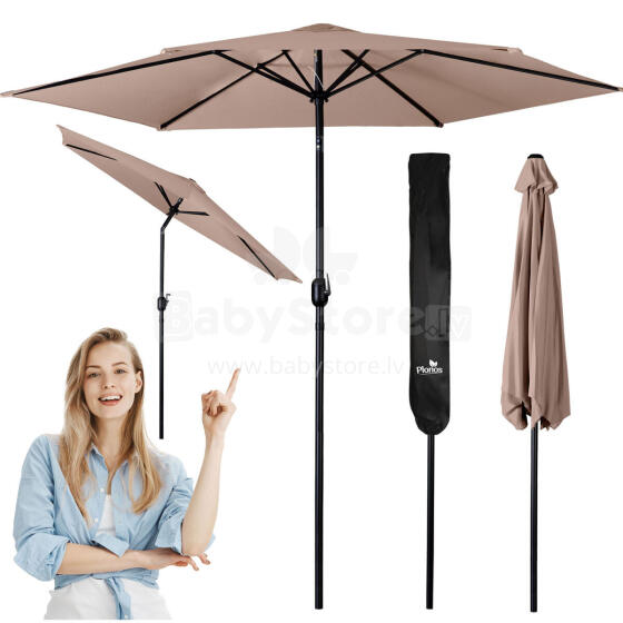 Folding Garden Parasol 6 Segments 300 cm with Cover Plonos PL-884