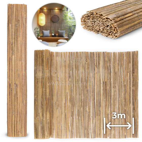 Двусторонний бамбуковый мат 150x300 см для балкона, террасы, забора Natural MultiGarden