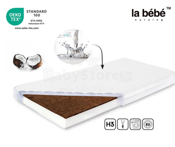 La Bebe™ Silver Care Coco-Air Art.83331 Baby cribbed matress for standart cribbed [120x60cm] with silver threads