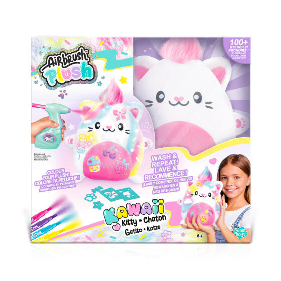 AIRBRUSH PLUSH игровой набор мягкая игрушка с аэрографом Kawaii Kitty, 25 см
