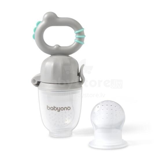 Babyono Twist-out baby food feeder Art.1551 Dino Grey силиконовoe cитечко для кормления свежими овощами (Ниблер)