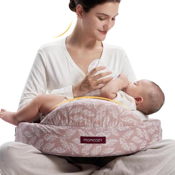 Momcozy Memory Foam Nursing Pillow with Safety Border Art.280037 Pink Ergonomic nursing pillow made of memory foam with a protective side