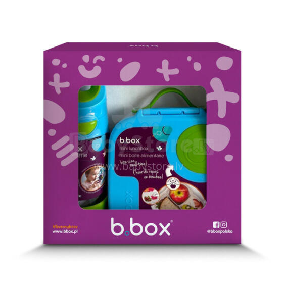 B.BOX 62085 Mini pusdienu kaste + Tritan pudele ar salmiņu 450 ml Ocean Breeze