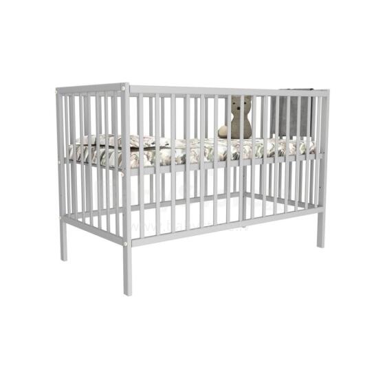 Bocian Baby Cot Magda 120x60 Art.280152 Grey Children's wooden crib 120x60 cm