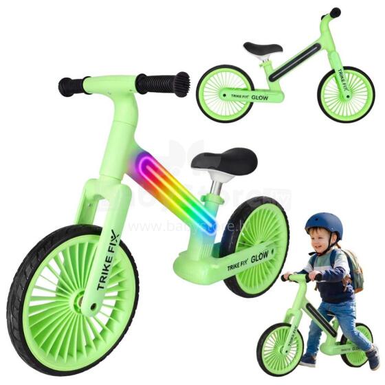 Ikonka Art.KX2867_3 Trike Fix Glow LED neona zaļš kross-trīsriteņu velosipēds