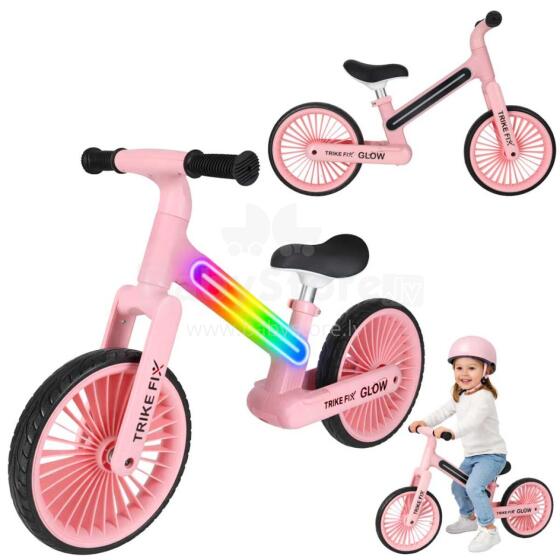 Ikonka Art.KX2867_1 Trike Fix Glow LED distanču velosipēds rozā krāsā