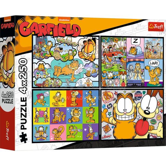TREFL GARFIELD Pužļu komplekts Gārfīlds, 4x250 gab.