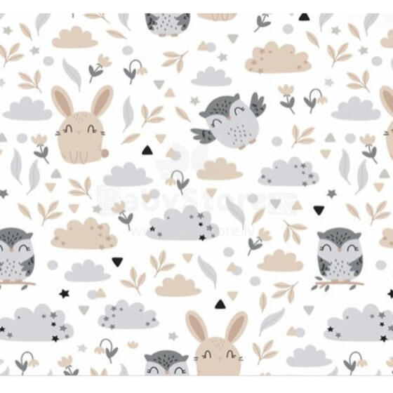 Autiņš flaneļa RABBIT&amp;OWL 70x80 cm (4333)