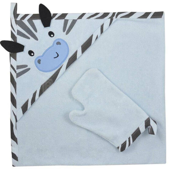 Bathing cover - 08-493 - TERRY - HAPPY ZEBRA - size 90x90 - BLUE or GREY ****