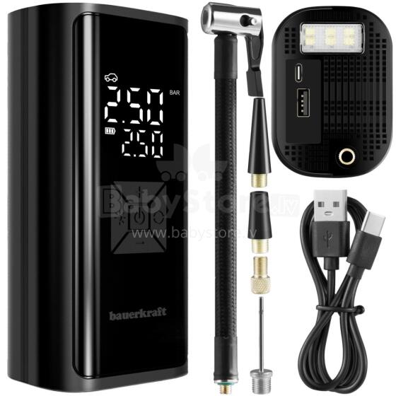 Elektriskā velosipēdu sūknis, kompresors riepām, powerbank 6000mAh, LED lukturis