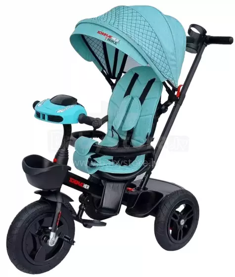 Bebe Basic Schumacher Kid  Air Trike Art.281265 Turkio Детский трехколесный  велосипед c ручкой управления , крышей и надувными колёсами