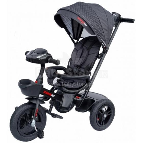 Bebe Basic Schumacher Kid  Air Trike Art.281266 Black Bērnu  trīsritenis ar rokturi , jumtiņu un piepūšamajiem riteņiem