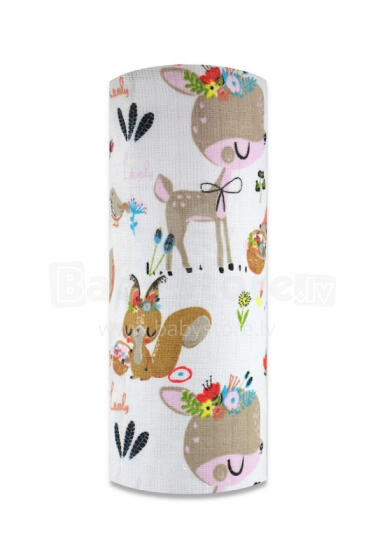 Diaper - 25165 - TETRA PRINT - EGA -  BAJKOWE ZWIERZĘTA  - size 70x80 cm