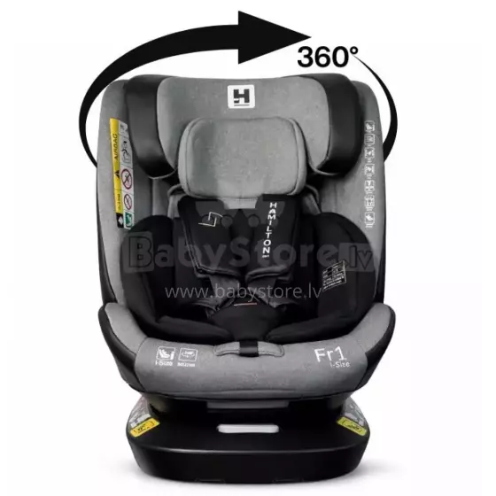 Aga Design Hamilton 360 I-Size Art.FR01 Magically Grey Детское автокресло 0-36 кг