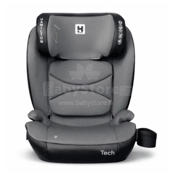 Aga Design Hamilton Tech 100-150cm i-size fix Art.281394 Magically Grey Car seat 15-36kg